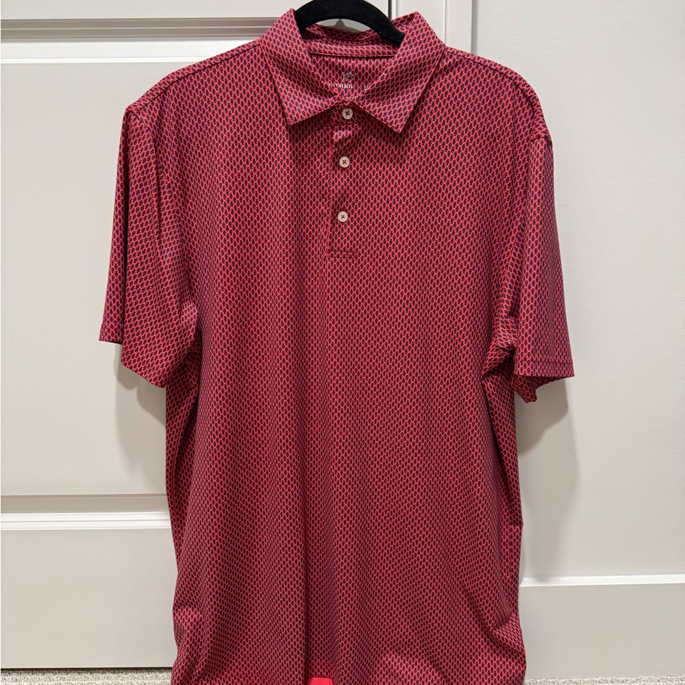 Southern Tide Red/Blue Fish Polo Shirt